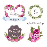 Wedding collection with hand-drawn flowers N2