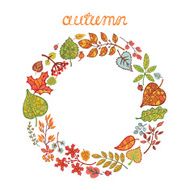 Decorative Autumn leaves wreath