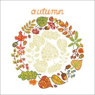 Decorative Autumn leaves wreath N2