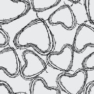 pattern of wire hearts