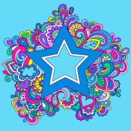 Groovy Psychedelic Star Vector Illustration