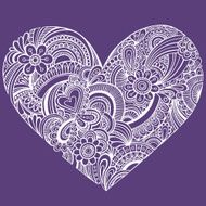 Henna Paisley Doodle Heart Tattoo N2