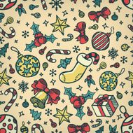 Hand drawn Christmas seamless pattern N3