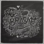 Brazil Vector footbal hand lettering