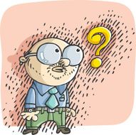 question mark and professor