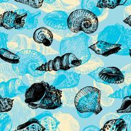 seamless vector pattern with shells