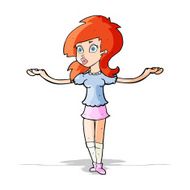 cartoon confused pretty girl N15