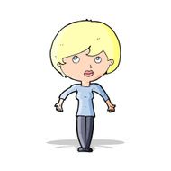 cartoon woman shrugging shoulders N731