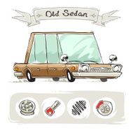 Old Cartoon Sedan Set