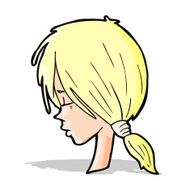 cartoon girl looking thoughtful N14