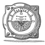 Articial Horizon Airplane Gauge Drawing
