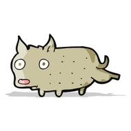 cartoon little dog cocking leg N14