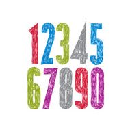 Stylish vector digits handwritten numerals N2
