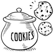 Cookie jar vector sketch