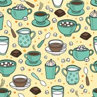 Pattern with coffee espresso cappuccino latte N2