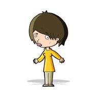 cartoon woman shrugging shoulders N733