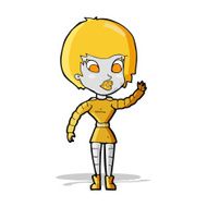 cartoon robot woman waving N30