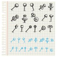 Hand drawn thumbtacks
