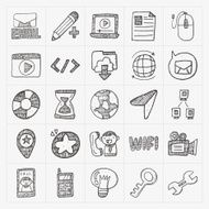 doodle internet web icon set N2