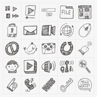 doodle internet web icon set N3