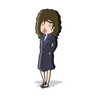 cartoon woman in trench coat N44