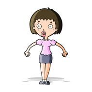 cartoon confused woman shrugging shoulders N15