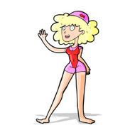 cartoon swimmer woman N14