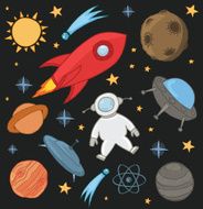 had drawn seamless space doodles