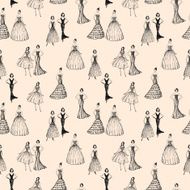 pattern of the women in evening dresses