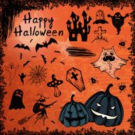 Halloween hand-drawn set N2