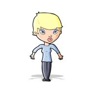 cartoon woman shrugging shoulders N734
