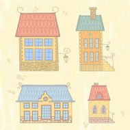 Set of cute colorful houses