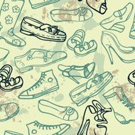 Different shoes seamless pattern vector illustration