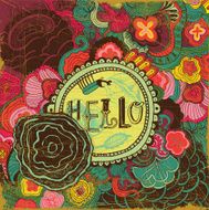Colourful doodle flowers and frame