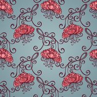 Seamless Floral Pattern (Vector) Hand Drawn Texture N162