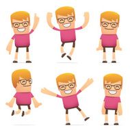 set of dude character in different poses