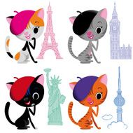 Cats and landmarks