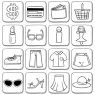 Doodle icon set in black and white N4