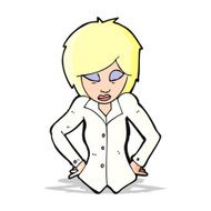 cartoon woman with hands on hips N346