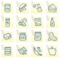 Food post it note icons N2