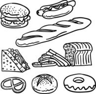 Bread collection in black and white