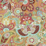 Seamless ethnic pattern with paisley elements