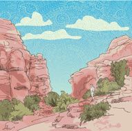 Hiking in the Red Rock Doodle