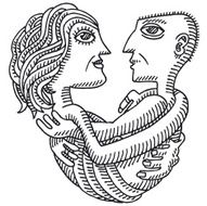 Hugging Couple Love Drawing