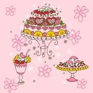 Retro style Candies background - Illustration