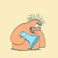 Cartoon Character Man With A Speaker