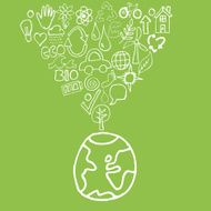 hand drawn environmental icons background N3