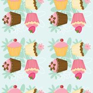 Sketchy Cupcake Seamless Pattern