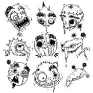 Monster heads set
