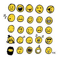 Hand drawn smiley faces